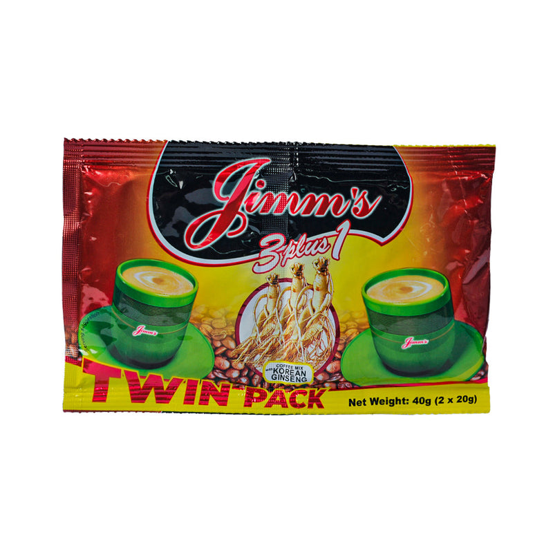 Jimm's 3 Plus 1 Coffee Mix With Korean Ginseng Twinpack 40g