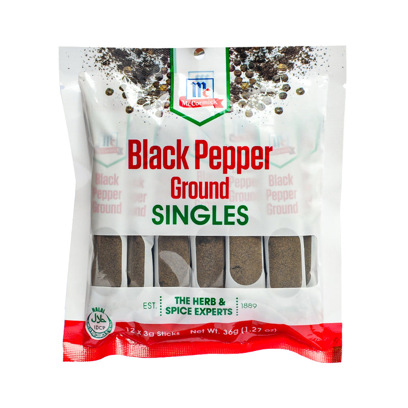 McCormick Black Pepper Ground Singles 3g x 12's