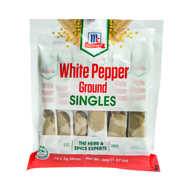 McCormick White Pepper Ground Singles 3g x 12's