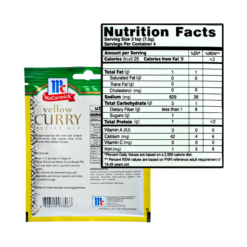 McCormick Yellow Curry Mix 28g