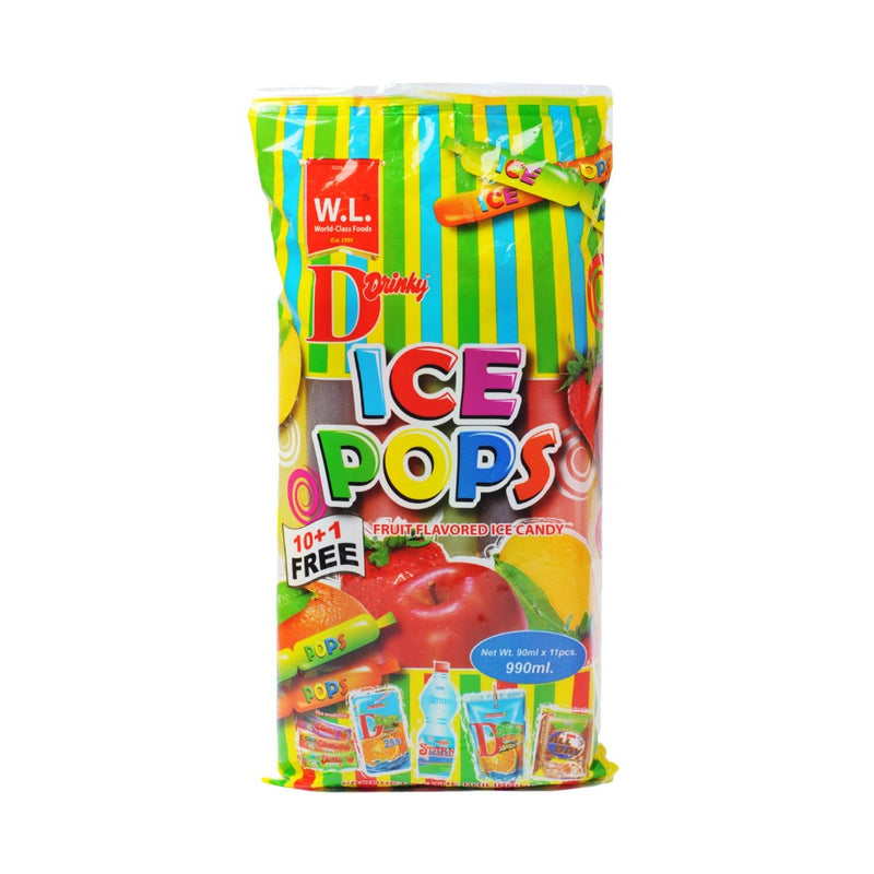 W.L. Ice Pops Fruit Flavored Ice Candy 90ml x 10 + 1's