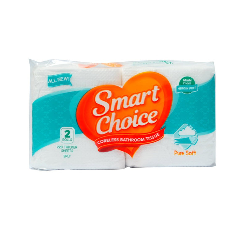 Smart Choice Coreless Bathroom Tissue 2 Ply 30g x 2 Rolls