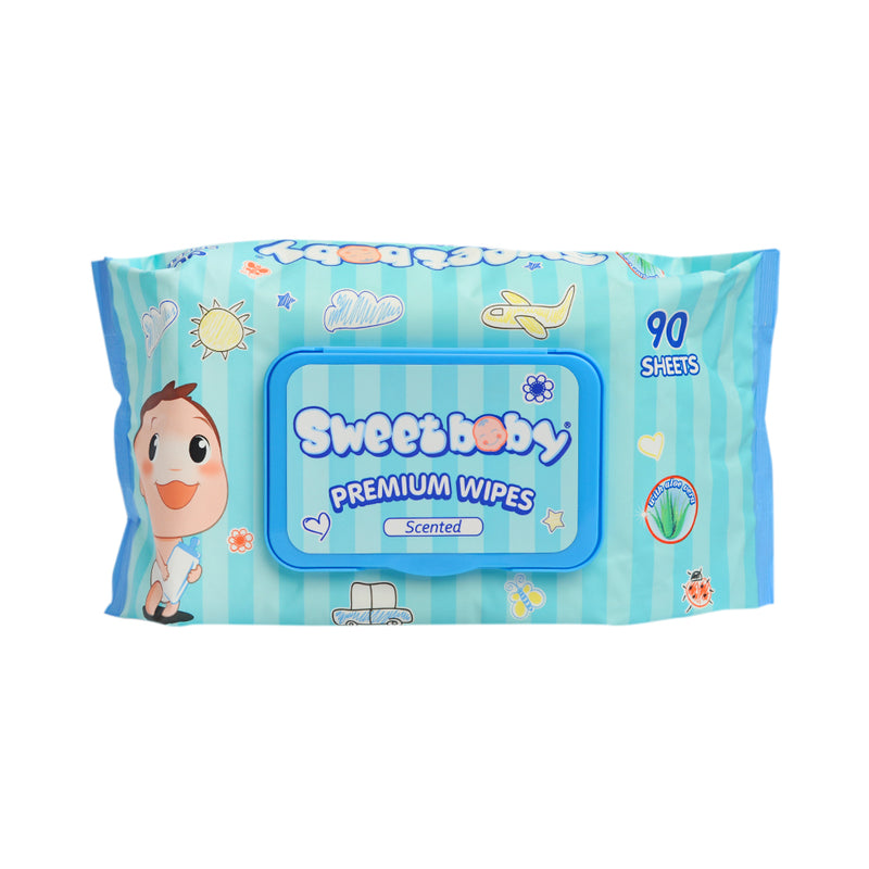 Sweet Baby Premium Wipes Scented With Aloe Vera 90's