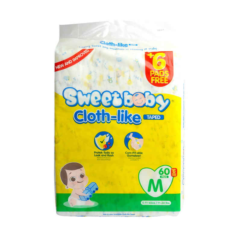 Sweet Baby Diapers Jumbo Pack Medium 60's + 6 Free Pads