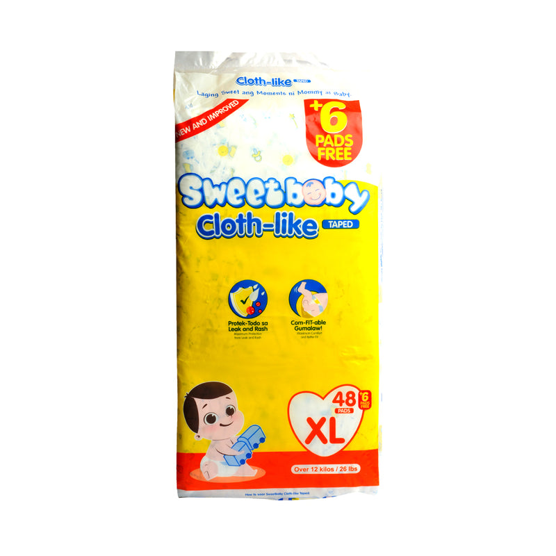 Sweet Baby Diapers Jumbo Pack XL 48's + 6 Free Pads
