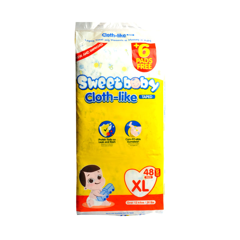 Sweet Baby Diapers Jumbo Pack XL 48's + 6 Pads