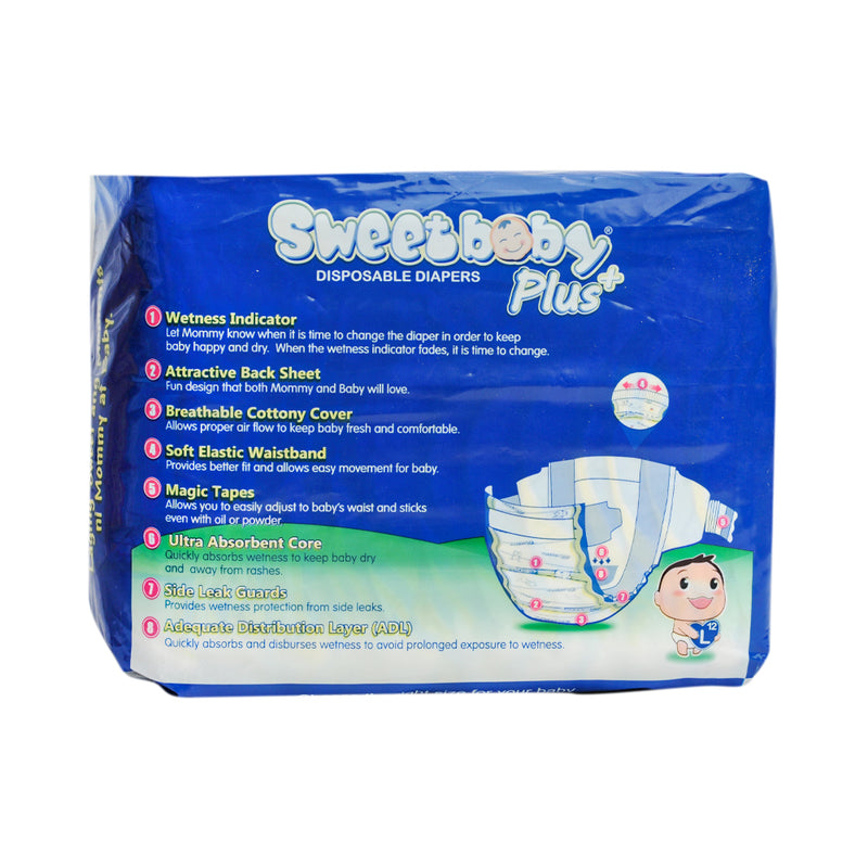 Sweet Baby Plus Disposable Diapers Travel Pack Large 12's + 1