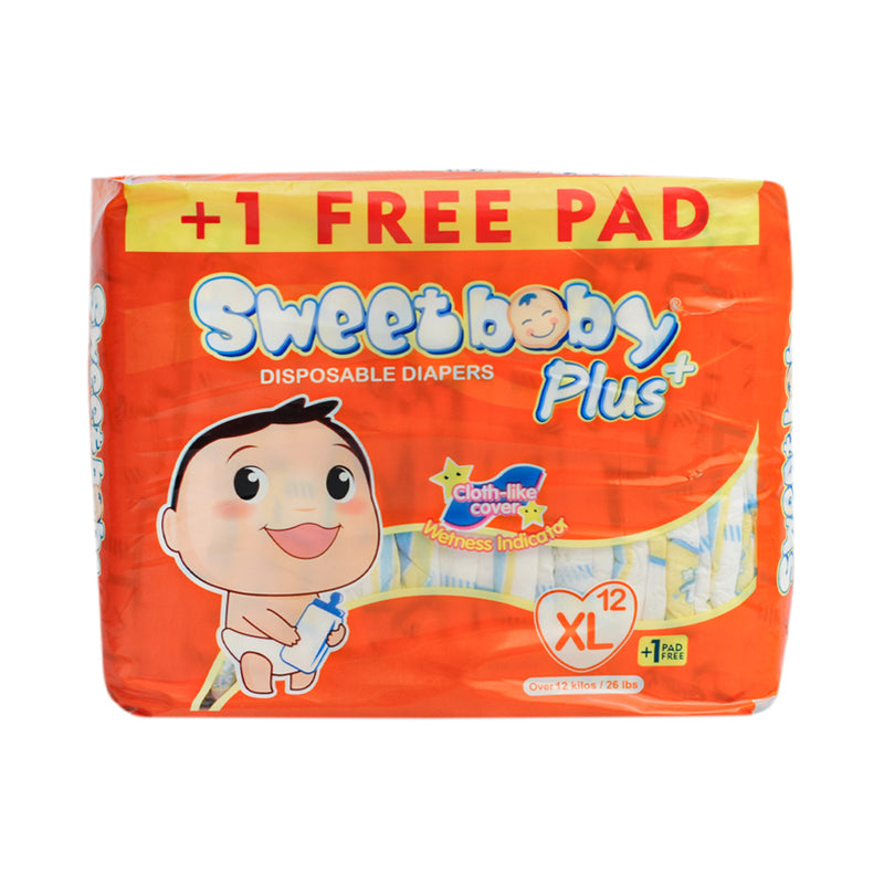 Sweet Baby Plus Disposable Diapers Travel Pack XL 12's + 1