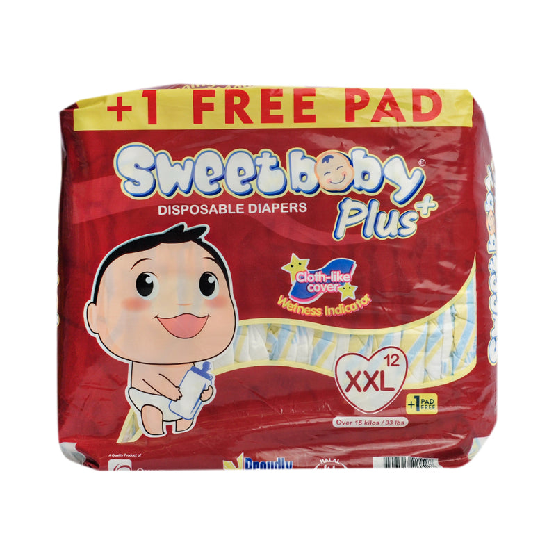 Sweet Baby Plus Disposable Diapers Travel Pack XXL 12's + 1