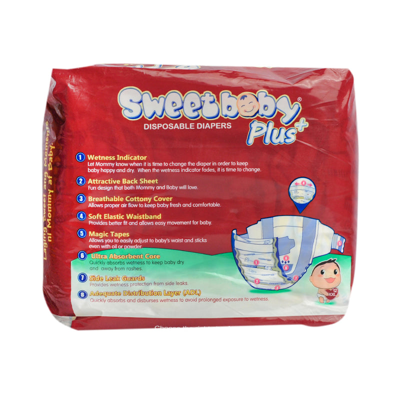 Sweet Baby Plus Disposable Diapers Travel Pack XXL 12's + 1