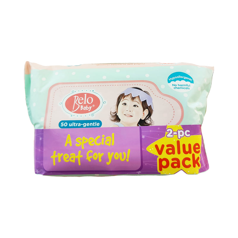 Belo Baby Wipes Ultra Gentle Value Pack 50's x 2's