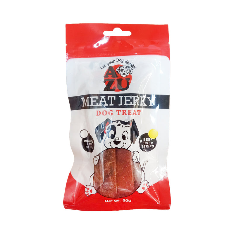 Azu Meat Jerky Dog Treat Beef And Liver Strips 80g