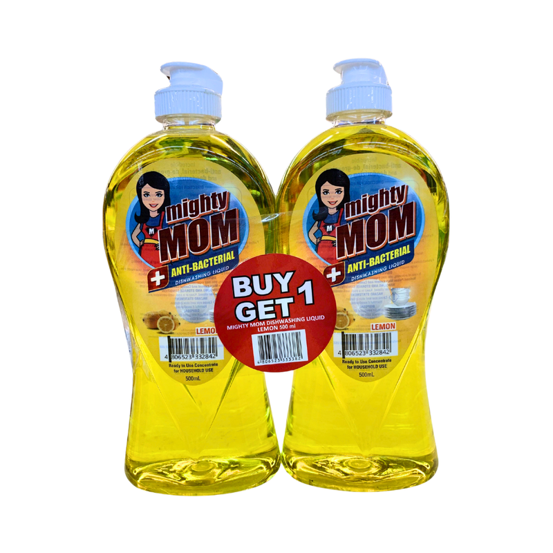 Mighty Mom Anti-Bacterial Dishwashing Liquid Lemon x 2's