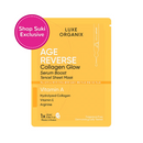 Luxe Organix Age Reverse Collagen Glow Serum Boost Tencel Sheet Mask 25ml