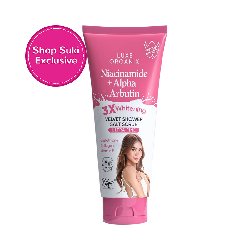 Luxe Organix Niacinamide + Alpha Arbutin Velvet Shower Salt Scrub 320g