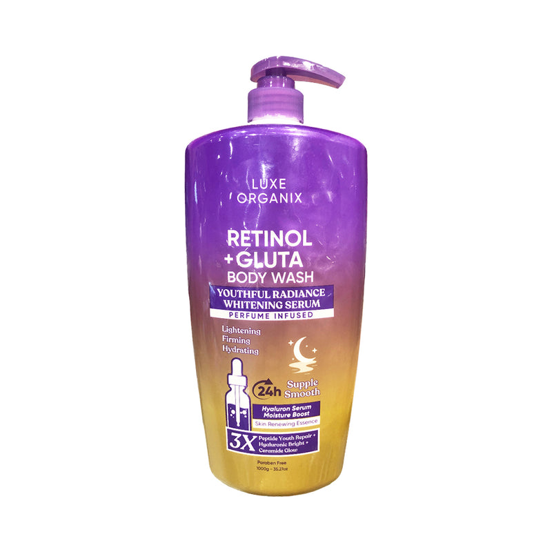 Luxe Organix Retinol + Gluta Body Wash Youthful Radiance Whitening Serum 1000g