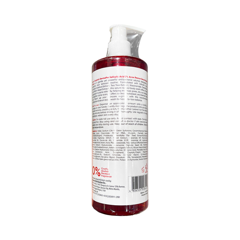 Luxe Organix Derma Pro Salicylic Acid 2% Acne Rescue Serum Antibacterial Body Wash 500ml