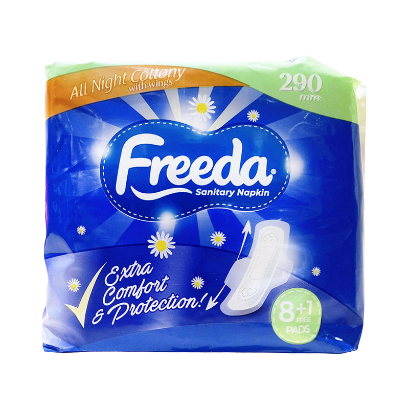 Freeda Napkin Soft Cotton Night Use 8 Pads + 2 Pads