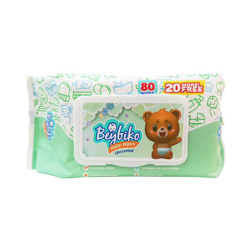 Beybiko Baby Wipes Unscented 80's + 20 Sheets