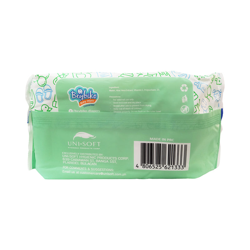 Beybiko Baby Wipes Unscented 80's + 20 Sheets