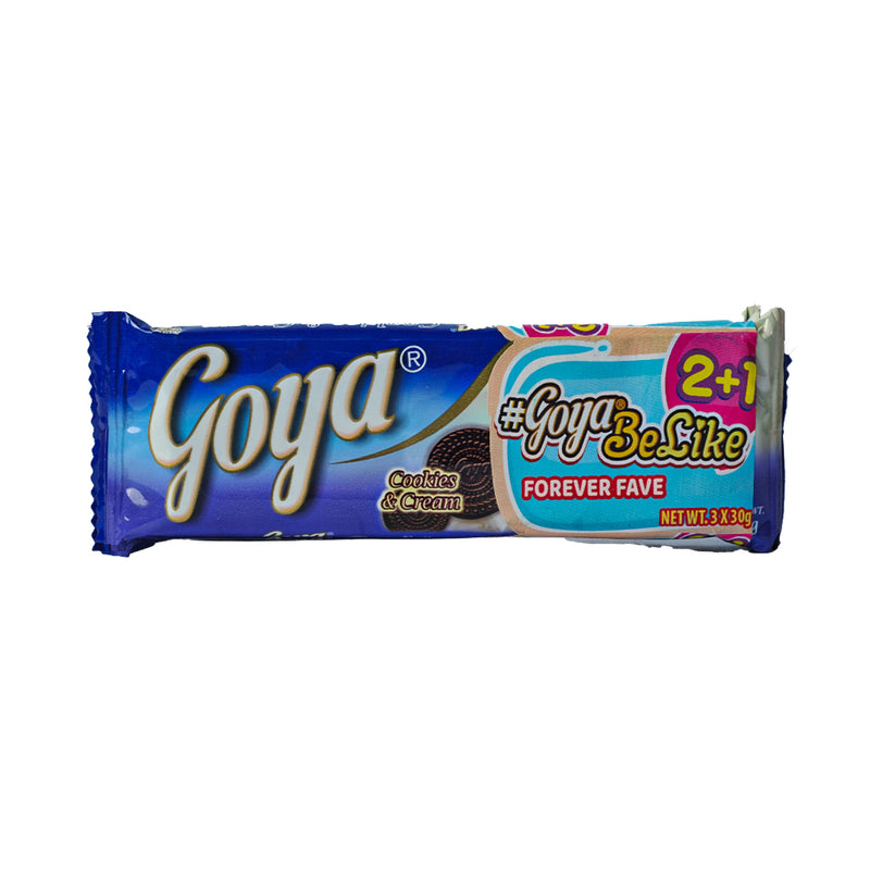 Goya Bar Cookies And Cream Milk Chocolate 30g 2's + 1