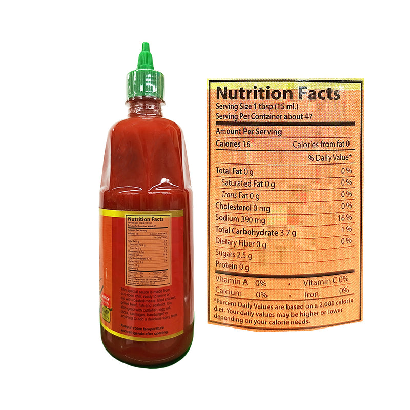 Heng Bing Sriracha Extra Hot Chili Sauce 850g (24oz)