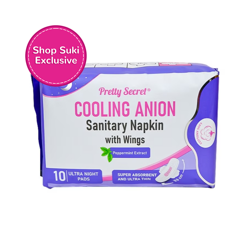 Pretty Secret Cooling Anion Sanitary Napkin With Wings Night 10 Pads