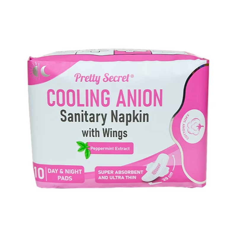 Pretty Secret Cooling Anion Sanitary Napkin With Wings Day and Night 10 Pads
