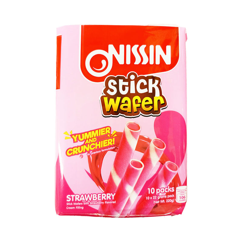 Nissin Stick Wafer Strawberry 22g x 10's