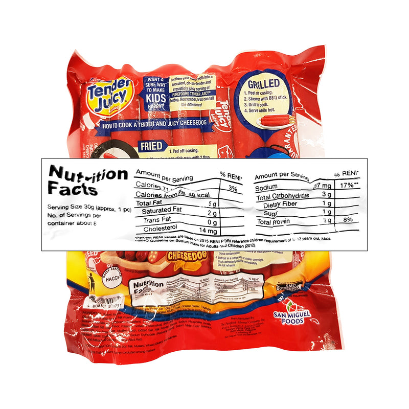 Purefoods Tender Juicy Cheesedog Without Pork Reg 230g