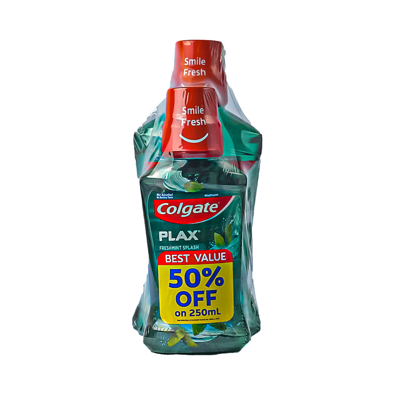 Colgate Plax Mouthwash Fresh Mint Green 500ml + 250ml