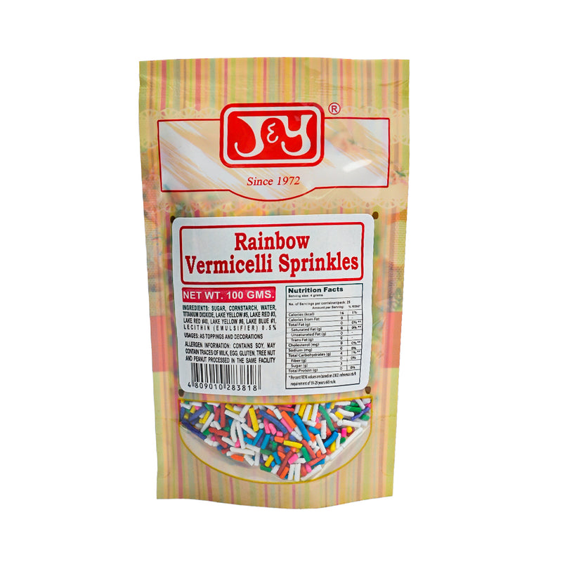 J And Y Rainbow Vermicelli Sprinkles 100g