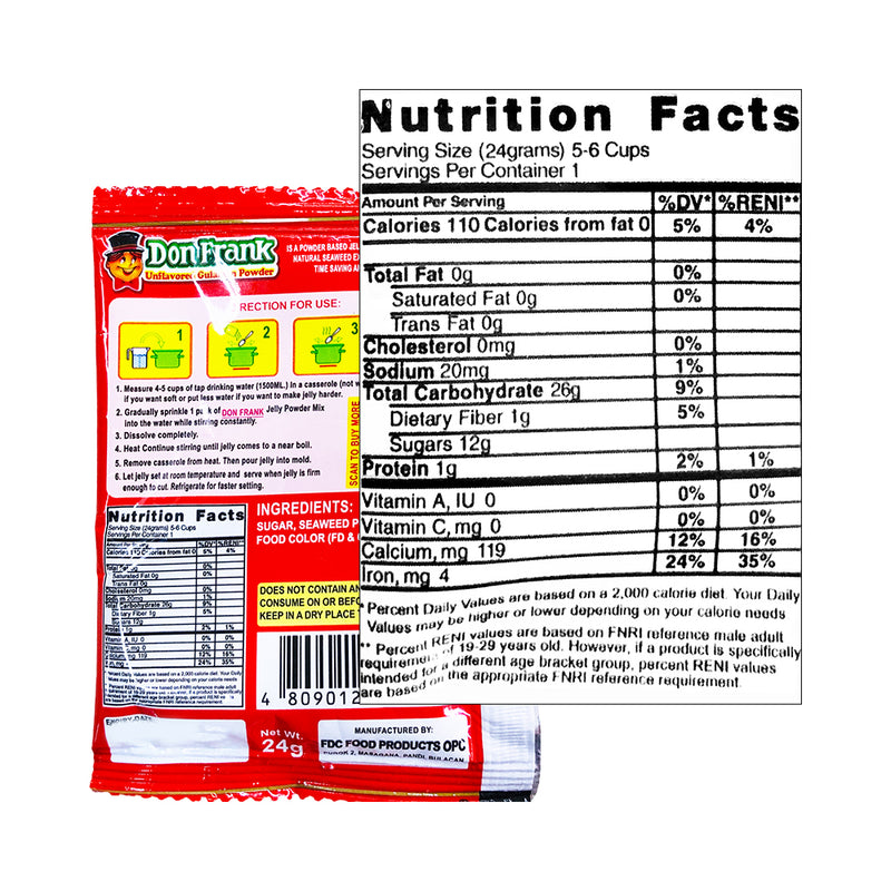 Don Frank Gulaman Powder Unflavored 24g
