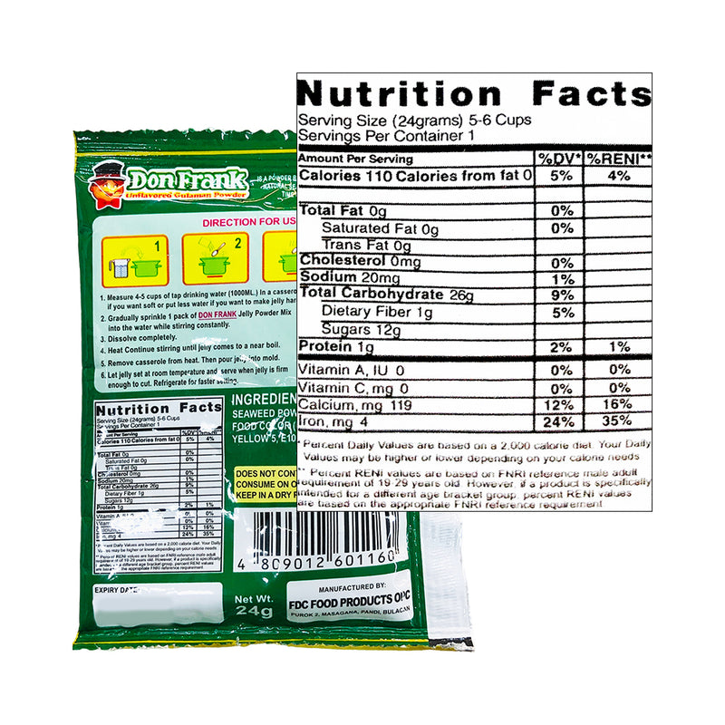 Don Frank Gulaman Powder Unflavored 24g