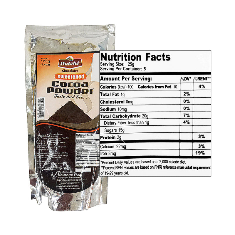 Dutche Cocoa Powder Sweetened Foil Pack 125g