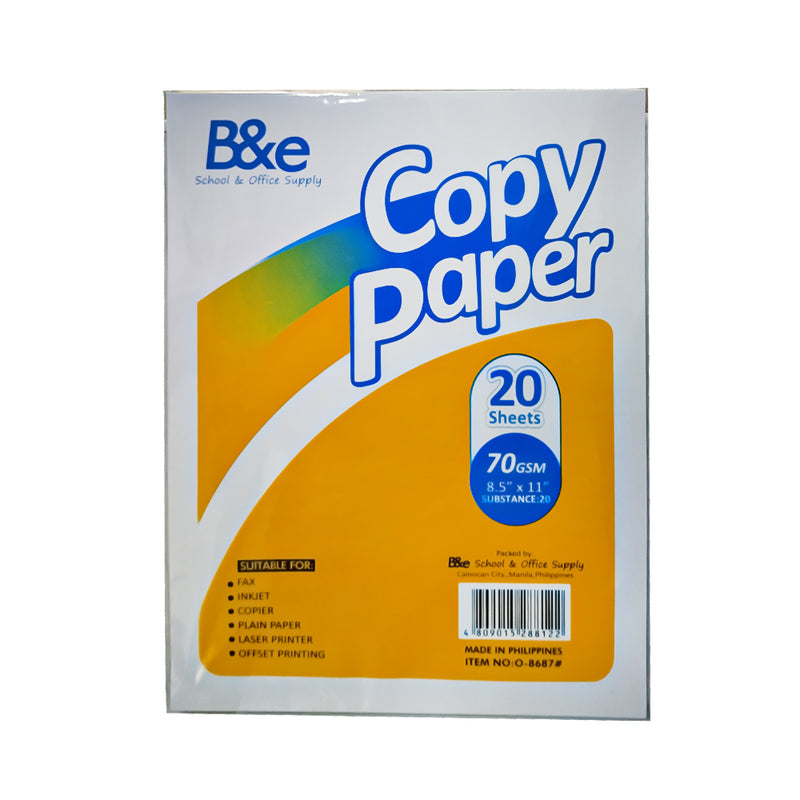 B And E Copy Paper 20's