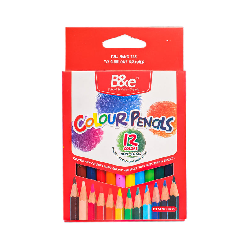 B And E Color Pencils Short 12 Colors