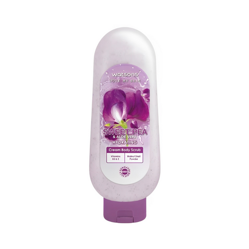 Watsons Love My Skin Sweet Pea And Aloe Vera Hydrating Cream Body Scrub 535ml