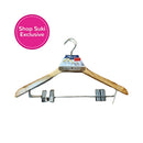 Wooden Hanger with Metal Clips