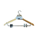 Wooden Hanger with Metal Clips
