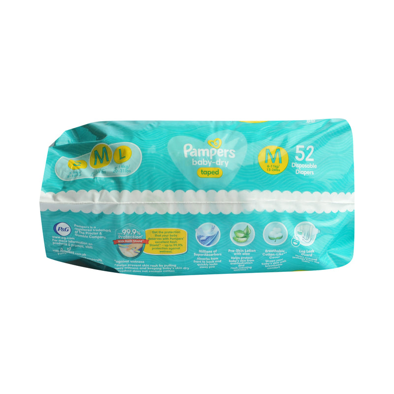 Pampers Diaper Baby Dry Medium 52's