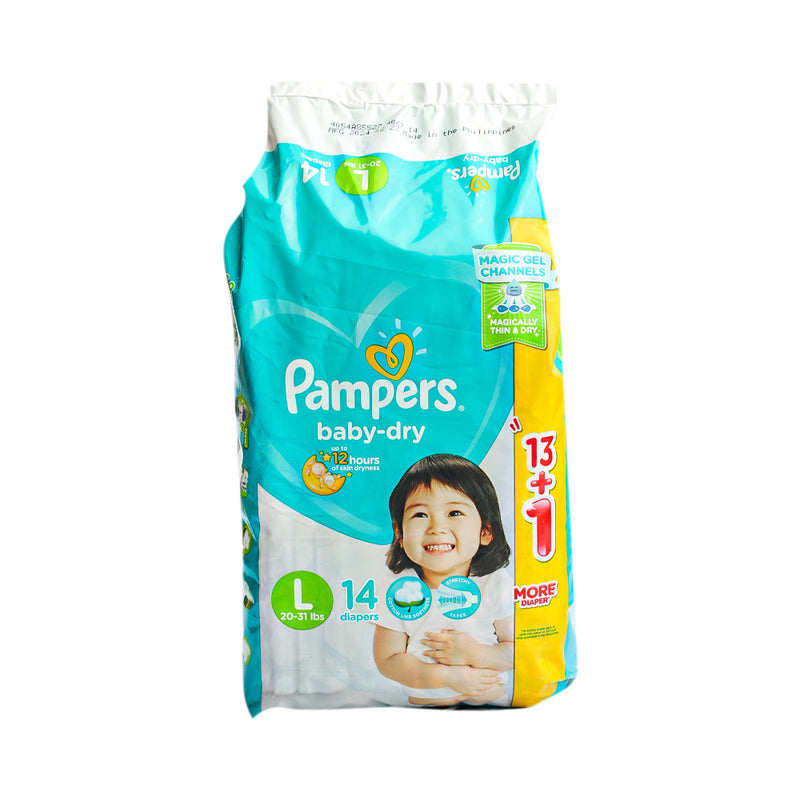 Pampers Diaper Baby-Dry Large 14's + 1 Pad