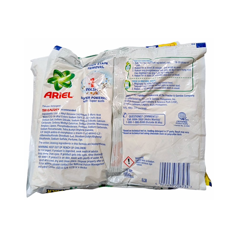 Ariel Powder Ariel Detergent Powder Sunrise Fresh 66g x 6's + 1