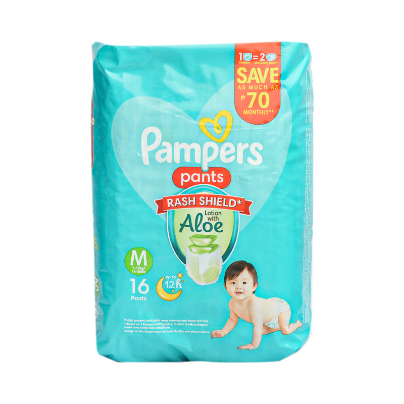 Pampers Diaper Baby Dry Pants Magic Gel Channels Medium 16's