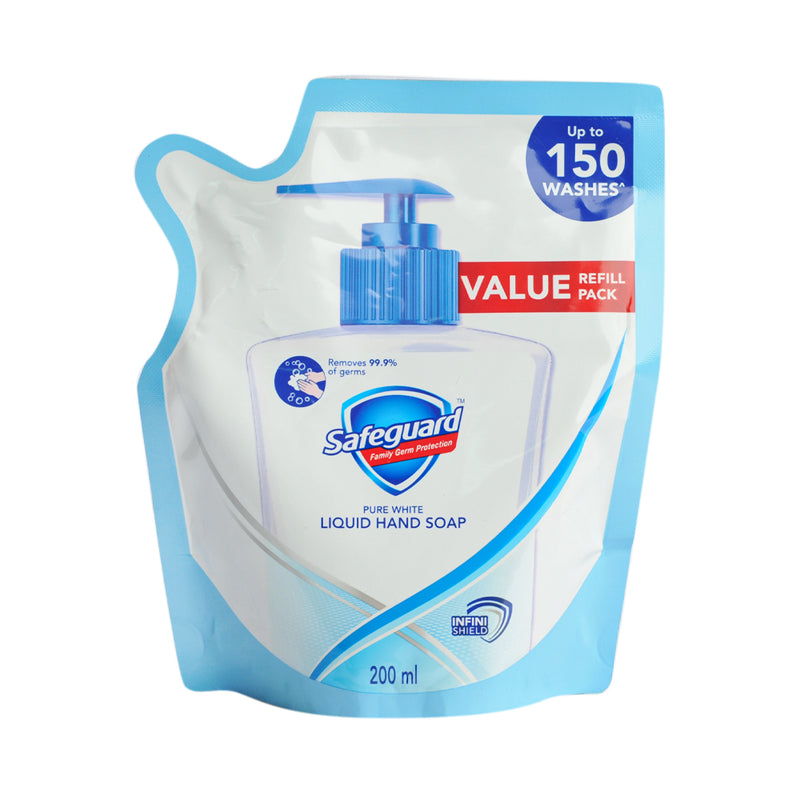 Safeguard Liquid Hand Soap Pure White Pouch 200ml