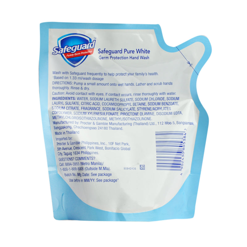 Safeguard Liquid Hand Soap Pure White Pouch 200ml