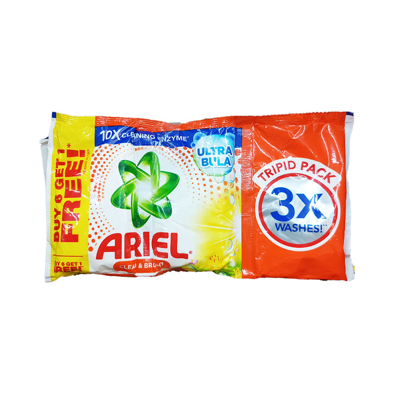 Ariel Detergent Powder Clean And Bright 90g x 6's + 1