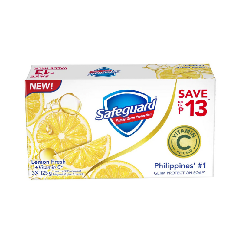 Safeguard Bar Soap Lemon Fresh 3pid Pack 125g x 3's