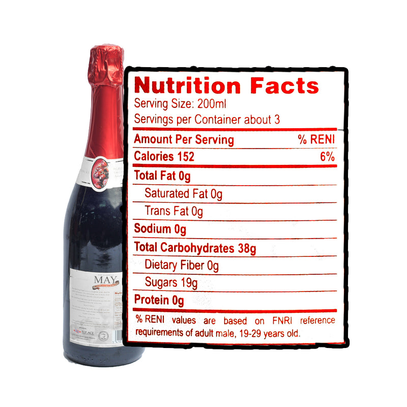 May 100% Sparkling Red Grape Juice 750ml