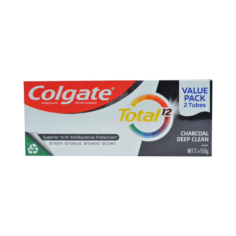 Colgate Total Toothpaste Charcoal Deep Clean 150g Twin Pack